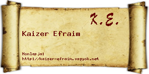 Kaizer Efraim névjegykártya